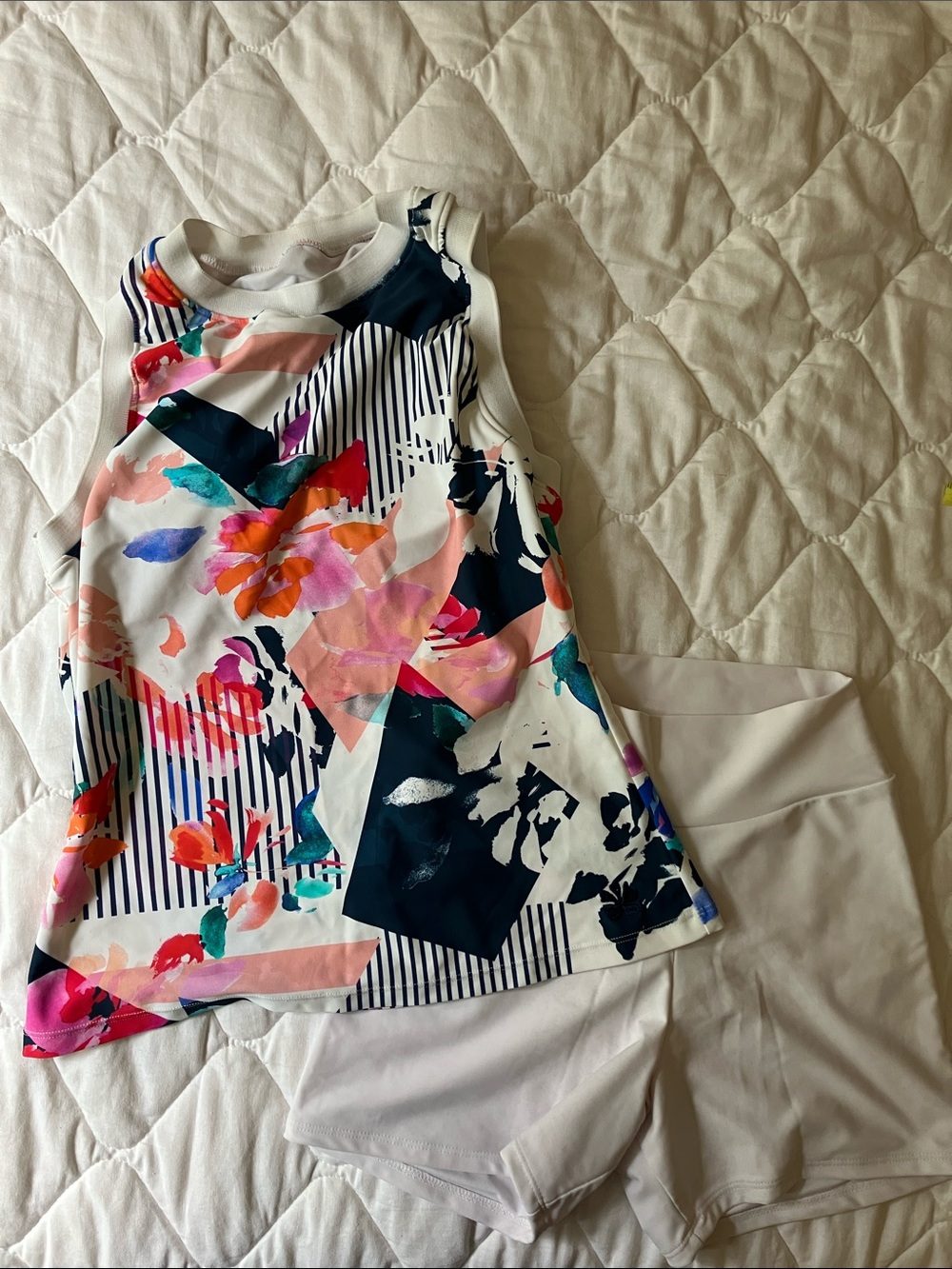 Hapari Multicolor High Neck tank with Swim Shorts Medium